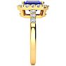 2 1/4 Carat Tanzanite and Halo Diamond Ring In 14 Karat Yellow Gold Image-4