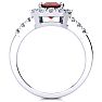 Garnet Ring: Garnet Jewelry: 2 1/2 Carat Garnet and Halo Diamond Ring In 14 Karat White Gold Image-3