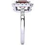 Garnet Ring: Garnet Jewelry: 2 1/2 Carat Garnet and Halo Diamond Ring In 14 Karat White Gold Image-4