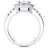 2 Carat Green Amethyst and Halo Diamond Ring In 14 Karat White Gold Image-3