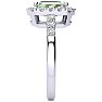2 Carat Green Amethyst and Halo Diamond Ring In 14 Karat White Gold Image-4