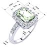 2 Carat Green Amethyst and Halo Diamond Ring In 14 Karat White Gold Image-5