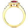 2 3/4 Carat Ruby and Halo Diamond Ring In 14 Karat Yellow Gold Image-3