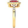 2 3/4 Carat Ruby and Halo Diamond Ring In 14 Karat Yellow Gold Image-4