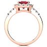 2 3/4 Carat Ruby and Halo Diamond Ring In 14 Karat Rose Gold Image-3