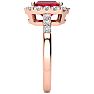 2 3/4 Carat Ruby and Halo Diamond Ring In 14 Karat Rose Gold Image-4
