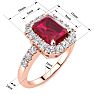 2 3/4 Carat Ruby and Halo Diamond Ring In 14 Karat Rose Gold Image-5