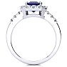 2 3/4 Carat Sapphire and Halo Diamond Ring In 14 Karat White Gold Image-3
