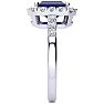 2 3/4 Carat Sapphire and Halo Diamond Ring In 14 Karat White Gold Image-4
