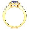 2 3/4 Carat Sapphire and Halo Diamond Ring In 14 Karat Yellow Gold Image-3