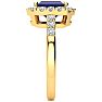 2 3/4 Carat Sapphire and Halo Diamond Ring In 14 Karat Yellow Gold Image-4