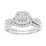 1/2 Carat Halo Diamond Bridal Set in 14 Karat White Gold