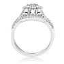 3/4 Carat Floral Halo Diamond Bridal Set in 14 Karat White Gold Image-2