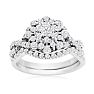 1 Carat Floral Halo Diamond Bridal Set in 14 Karat White Gold

 Image-1