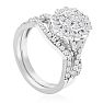 1 Carat Oval Halo Diamond Bridal Set in 14 Karat White Gold Image-4