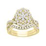 1 Carat Oval Halo Diamond Bridal Set in 14 Karat Yellow Gold Image-1