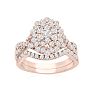 1 Carat Oval Halo Diamond Bridal Set in 14 Karat Rose Gold
 Image-1