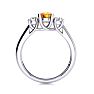 1 Carat Oval Shape Citrine and Two Diamond Ring In 14 Karat White Gold Image-3