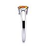 1 Carat Oval Shape Citrine and Two Diamond Ring In 14 Karat White Gold Image-4