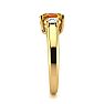 1 Carat Oval Shape Citrine and Two Diamond Ring In 14 Karat Yellow Gold Image-4