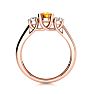 1 Carat Oval Shape Citrine and Two Diamond Ring In 14 Karat Rose Gold Image-3
