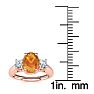 1 Carat Oval Shape Citrine and Two Diamond Ring In 14 Karat Rose Gold Image-5