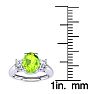 1 Carat Oval Shape Peridot and Two Diamond Ring In 14 Karat White Gold Image-5