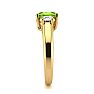1 Carat Oval Shape Peridot and Two Diamond Ring In 14 Karat Yellow Gold Image-4