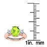 1 Carat Oval Shape Peridot and Two Diamond Ring In 14 Karat Rose Gold
 Image-5