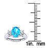 1 1/5 Carat Oval Shape Blue Topaz and Two Diamond Ring In 14 Karat White Gold
 Image-5