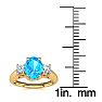 1 1/5 Carat Oval Shape Blue Topaz and Two Diamond Ring In 14 Karat Yellow Gold
 Image-5