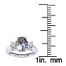 1-1/5 Carat Oval Shape Mystic Topaz Ring With Two Diamonds In 14 Karat White Gold Image-5