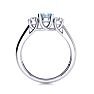 Aquamarine Ring: Aquamarine Jewelry: 1 Carat Oval Shape Aquamarine and Two Diamond Ring In 14 Karat White Gold
 Image-3