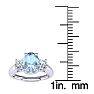 Aquamarine Ring: Aquamarine Jewelry: 1 Carat Oval Shape Aquamarine and Two Diamond Ring In 14 Karat White Gold
 Image-5