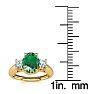 1 Carat Oval Shape Emerald and Two Diamond Ring In 14 Karat Yellow Gold Image-5
