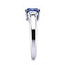 1.15 Carat Oval Shape Tanzanite and Two Diamond Ring In 14 Karat White Gold Image-4