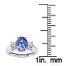 1.15 Carat Oval Shape Tanzanite and Two Diamond Ring In 14 Karat White Gold Image-5
