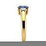 1.15 Carat Oval Shape Tanzanite and Two Diamond Ring In 14 Karat Yellow Gold Image-4