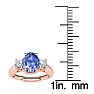 1.15 Carat Oval Shape Tanzanite and Two Diamond Ring In 14 Karat Rose Gold
 Image-5