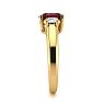 Garnet Ring: Garnet Jewelry: 1 1/5 Carat Oval Shape Garnet and Two Diamond Ring In 14 Karat Yellow Gold Image-4