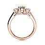 1 Carat Oval Shape Green Amethyst and Two Diamond Ring In 14 Karat Rose Gold Image-3