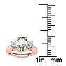 1 Carat Oval Shape Green Amethyst and Two Diamond Ring In 14 Karat Rose Gold Image-5