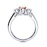 1 Carat Oval Shape Morganite and Two Diamond Ring In 14 Karat White Gold Image-3