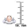 1 Carat Oval Shape Morganite and Two Diamond Ring In 14 Karat White Gold Image-5
