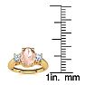 1 Carat Oval Shape Morganite and Two Diamond Ring In 14 Karat Yellow Gold Image-5
