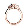 1 Carat Oval Shape Morganite and Two Diamond Ring In 14 Karat Rose Gold Image-3