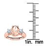 1 Carat Oval Shape Morganite and Two Diamond Ring In 14 Karat Rose Gold Image-5