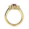 1.15 Carat Oval Shape Ruby and Two Diamond Ring In 14 Karat Yellow Gold Image-3