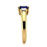 1 1/5 Carat Oval Shape Sapphire and Two Diamond Ring In 14 Karat Yellow Gold Image-4