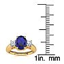 1 1/5 Carat Oval Shape Sapphire and Two Diamond Ring In 14 Karat Yellow Gold Image-5